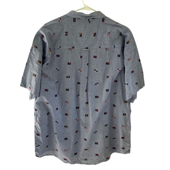 Vintage Chaps Ralph Lauren World Flags All Over Print Button Up Size XXL - Picture 7 of 7